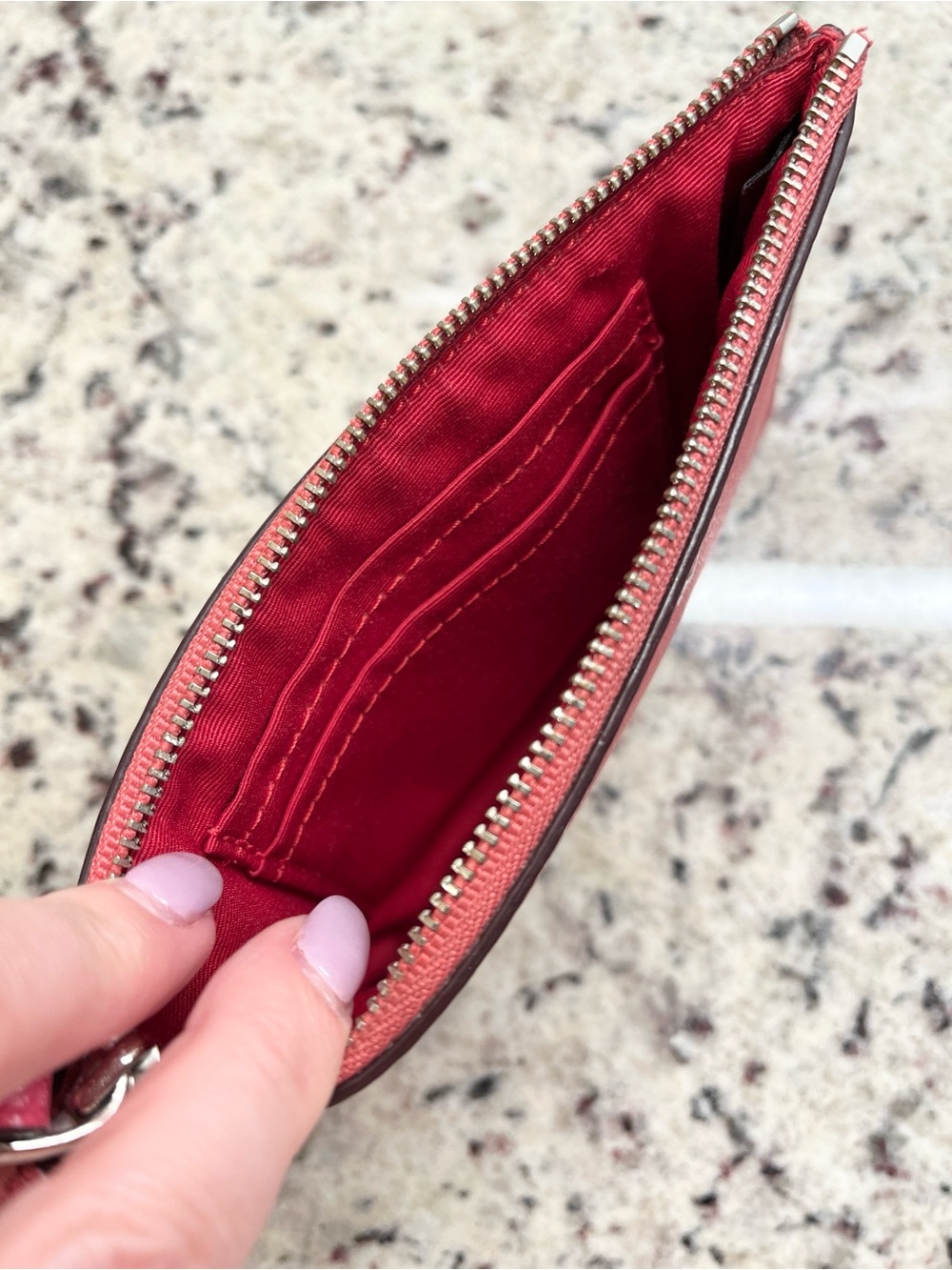 Coach Corner Cherry Medium Wristlet NWOT - Picture 8 of 9